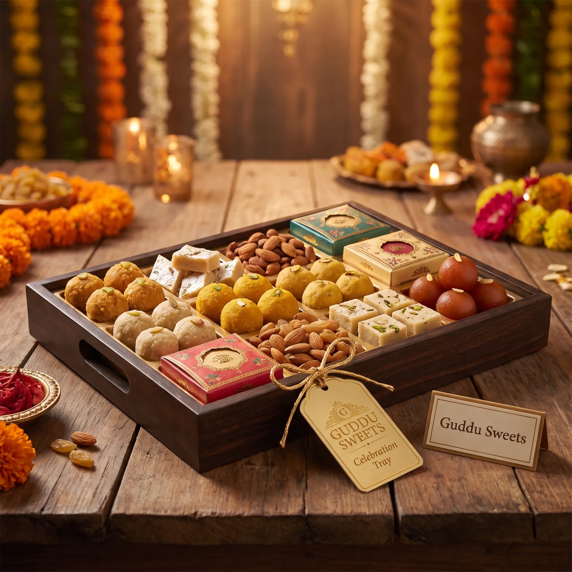 Celebration trays from Guddu Sweets
